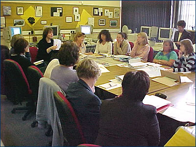 Early Years teachers receiving training at Baglan IT Centre