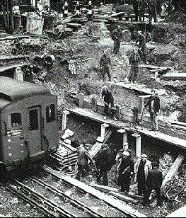 Repairing bomb damage to the Underground