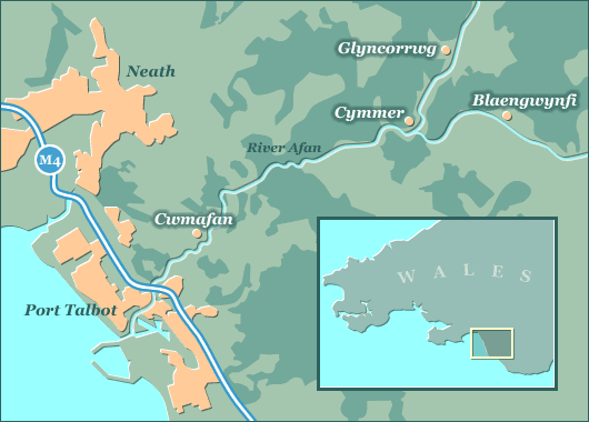 Location of the Afan Valley