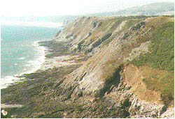 The spectacular limestone cliffs of the Gower Peninsula